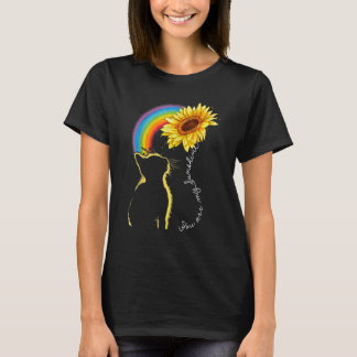 Cat Sunflower Rainbow For Cat  Cat Mom Lady Women T-Shirt