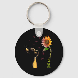 Cat Sunflower Sickle Cell Anaemia Awareness  Key Ring