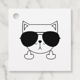 Cat Sunglasses Middle Finger Favour Tags