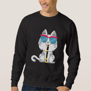 Cat Sunglasses Playing Clarinet For Musicians Sweatshirt