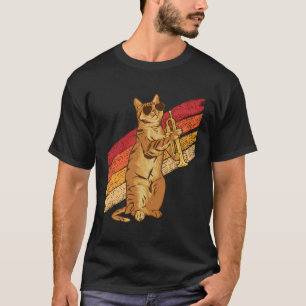 Cat Sunglasses Playing Trombone Musicians T-Shirt