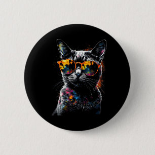 Cat Sungles - Pet Animal Art Cat  6 Cm Round Badge