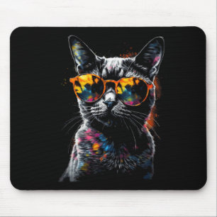 Cat Sungles - Pet Animal Art Cat Mouse Pad