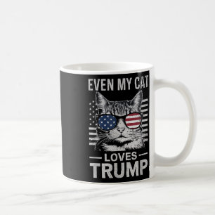 Cat Sungles Usa Flag Even My Cat Loves Trump Coffee Mug