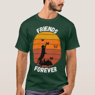 Cat sunset funny cat friends forever T-Shirt
