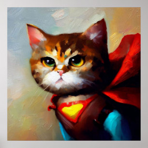 Cat Superhero Poster