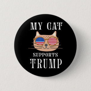 Cat Supports Trump 2024 Take America Back Election 6 Cm Round Badge