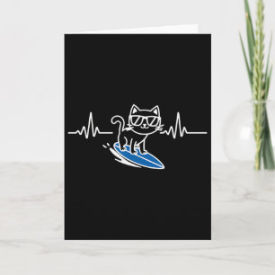 Cat Surfing Funny Surfer Surfboard Surf  Card