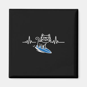 Cat Surfing Funny Surfer Surfboard Surf Magnet