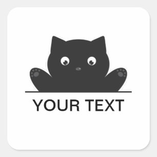 CAT SURPRISED SQUARE STICKER