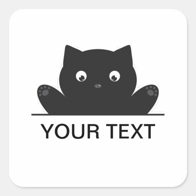 CAT SURPRISED SQUARE STICKER (Front)