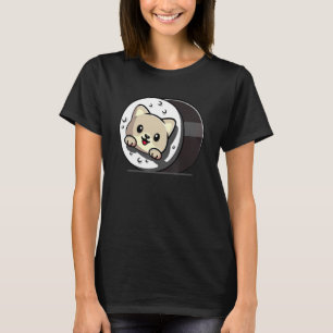Cat Sushi Japanese Dish Raw Seafood Food T-Shirt