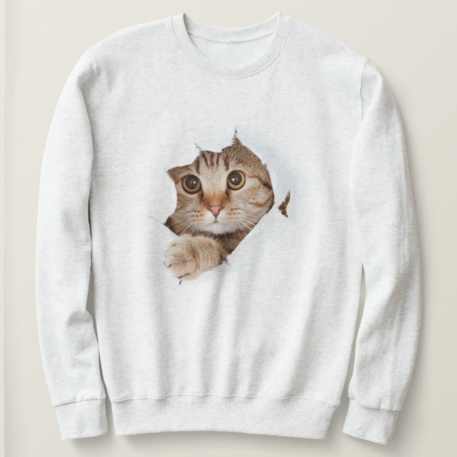 Cat Sweatshirt - Purrfectly Cosy and Cute (Design Front)