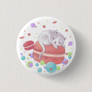 Cat & Sweets Illustration 3 Cm Round Badge