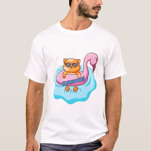 cat swimming pool summer vibes    cat lover design T-Shirt