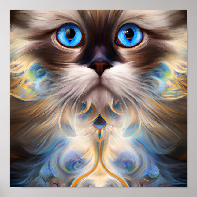 CAT Symmetrical Features Focused Eyes Full Poster (Front)