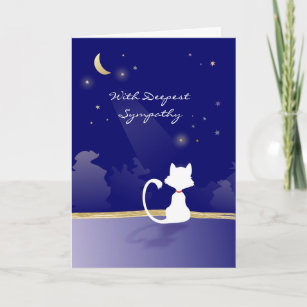 Cat Sympathy Card - Moon and Stars
