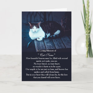 Cat Sympathy Card Personalised photo Pet Memorial