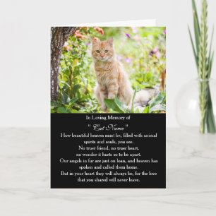 Cat Sympathy Card Personalised photo Pet Memorial