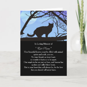 Cat Sympathy Card Personalised photo Pet Memorial