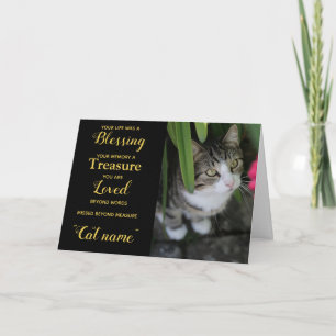 Cat Sympathy Card Personalized photo Pet Memorial