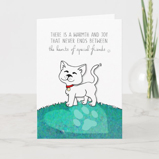 Cat Sympathy Card - The Hearts of Special Friends (Front)