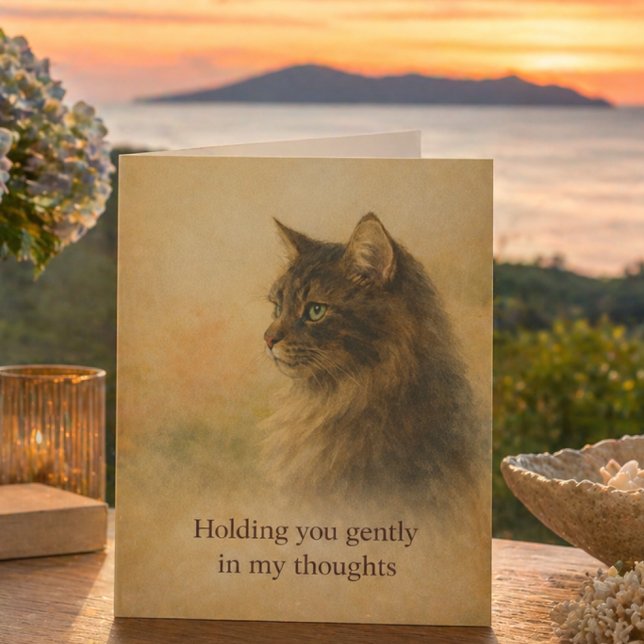 Cat Sympathy Card | Thinking of You | Pet Lover  (Thoughtful sympathy card to show care, comfort and support when words matter most)