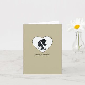 Cat Sympathy Folded Greeting Card, 4" x 5.6" Card