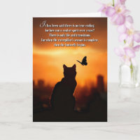 Cat Sympathy with Silhouetted Cat and Butterfly