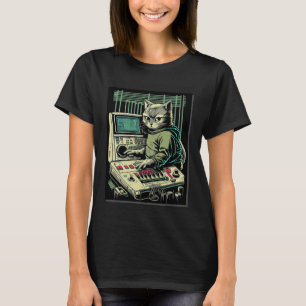 Cat Synthesizer Analogue Synth Vintage Studio Gear T-Shirt