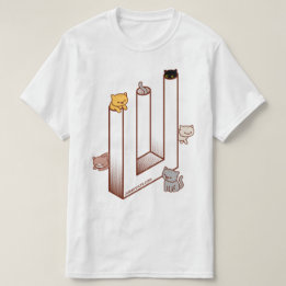 Cat T-shirt - Optical Illusion Impossible Trident