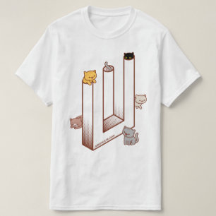 Cat T-shirt - Optical Illusion Impossible Trident