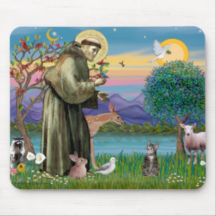 Cat (Tabby 2) - Saint Francis Mouse Pad