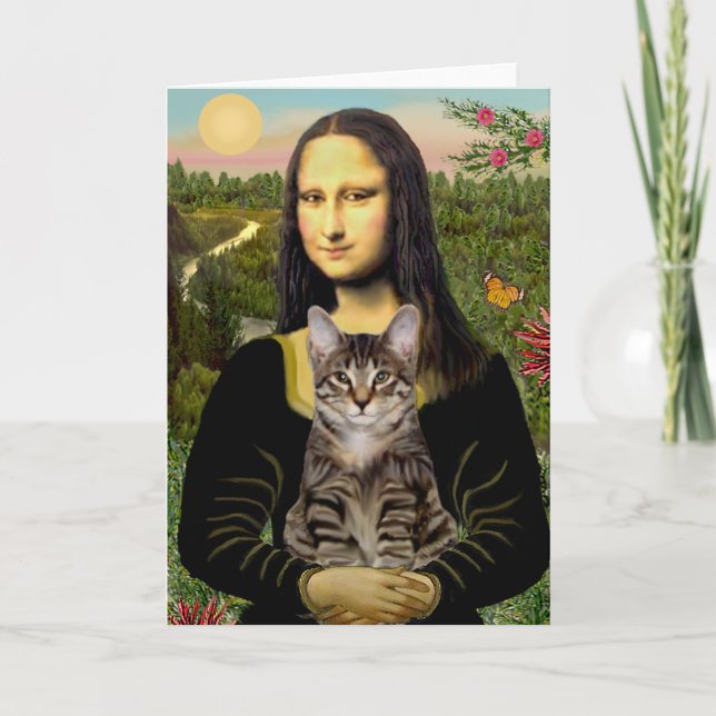 CAT (Tabby) - Mona Lisa Card (Front)