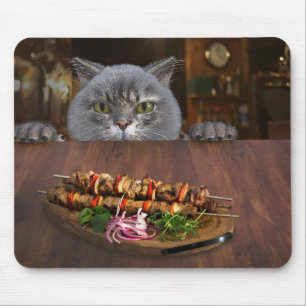 cat, table, animals mouse pad