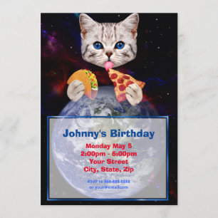 Cat,Taco and Pizza Invitation