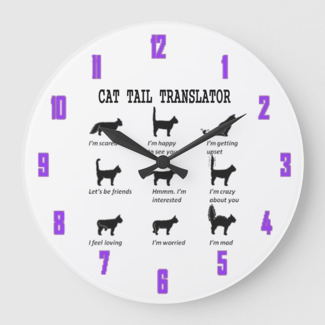 CAT TAIL TRANSLATOR LARGE CLOCK (Front)