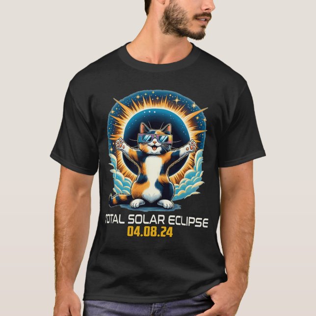 Cat Taking Selfie Solar Eclipse Solar Eclipse 2024 T-Shirt (Front)