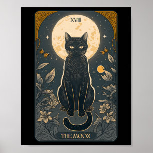 Cat Tarot Card, Moon Tarot Card Cat Mum Of Cats, C Poster
