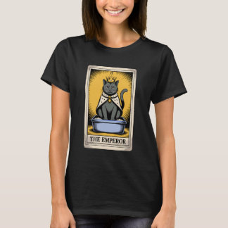 Cat Tarot Card The Emperor Cute Cat Litter Box Fun T-Shirt