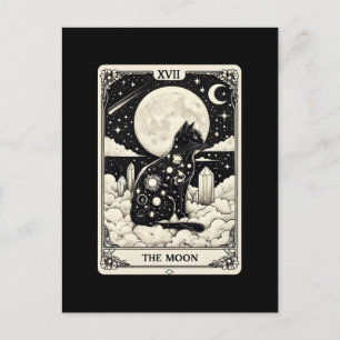 Cat Tarot Card The Moon Graphic