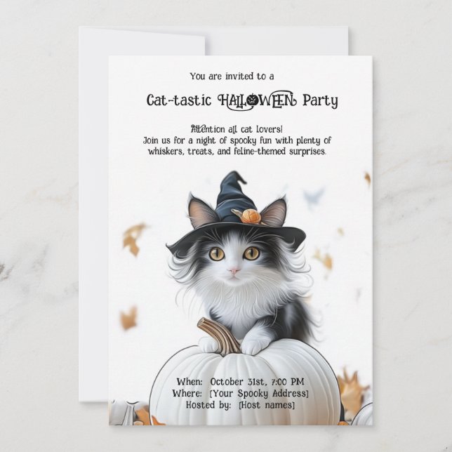 😺Cat - tastic  HALLOWEEN party Invitation (Front)