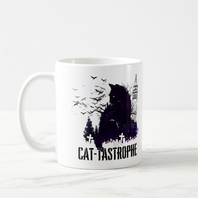 Cat-tastrophe - A Gothic Tale.w Coffee Mug (Left)