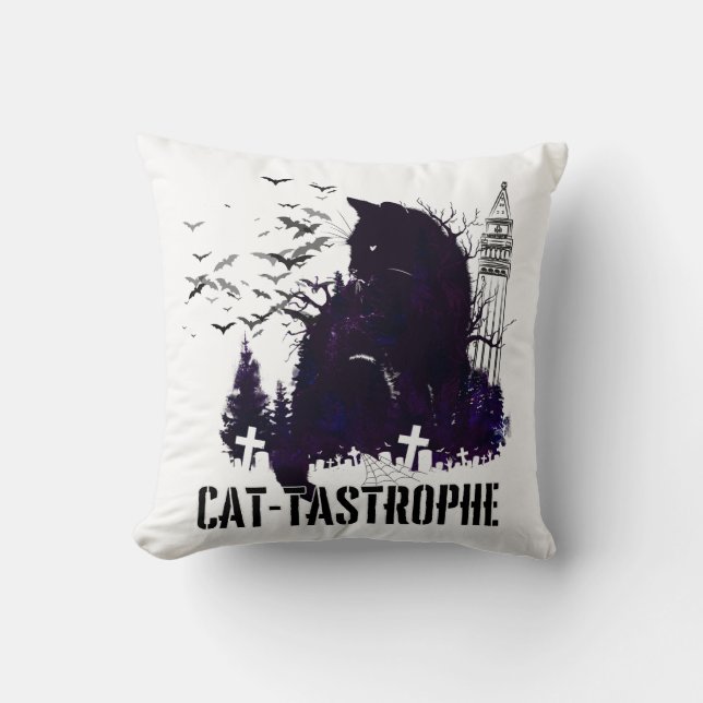 Cat-tastrophe - A Gothic Tale.w Cushion (Front)