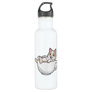 Cat Tea cup 710 Ml Water Bottle