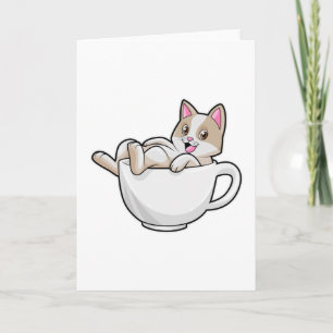 Cat Tea cup Card