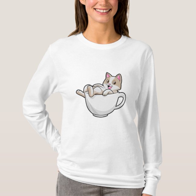 Cat Tea cup T-Shirt (Front)