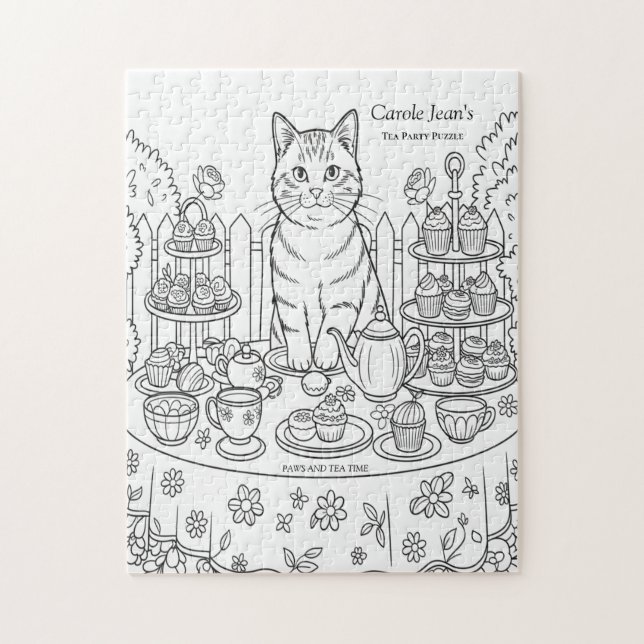 Cat Tea Party & Sweet Treats Jigsaw Puzzle (Vertical)