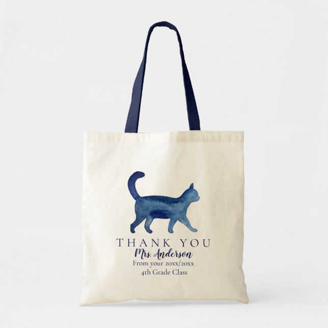 CAT Teacher Thank You Class Gift Tote Bag (Front)