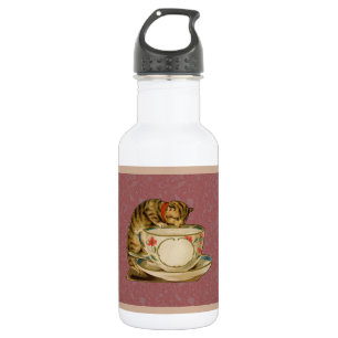 Cat Teacup Cute Vintage Victorian 532 Ml Water Bottle